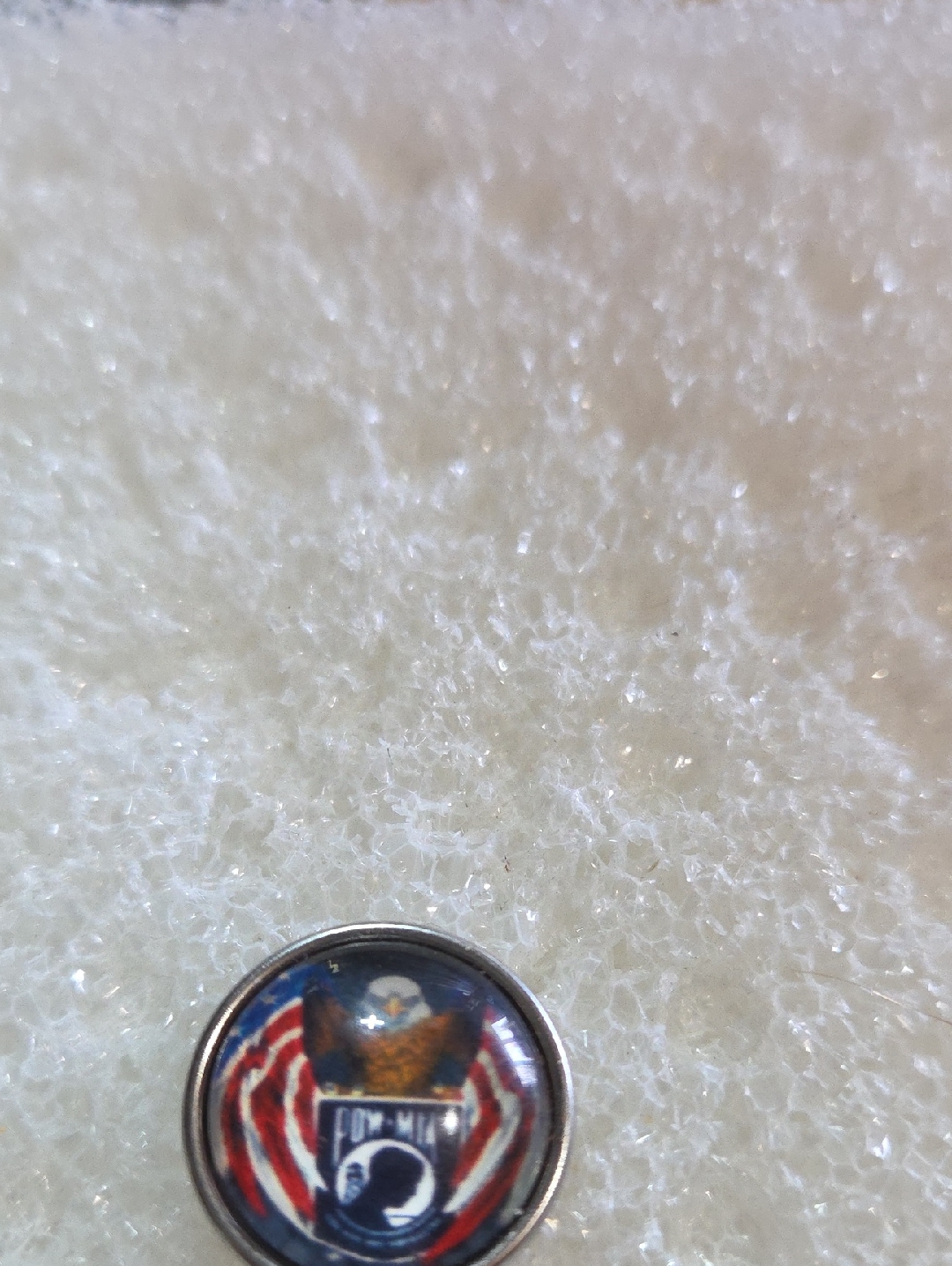 Military Eagle Pow Mia Ginger Snap Charm With American Flag 18mm